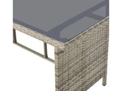 Juskys Kissenbezüge|Sitzbänke^Polyrattan Gartenmöbel Sitzgruppe Turin Grau Meliert