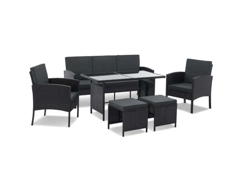 Juskys Polyrattan Gartenmöbel Sitzgruppe Turin