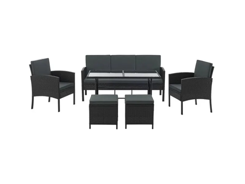 Juskys Polyrattan Gartenmöbel Sitzgruppe Turin