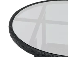 Juskys Kissen^Polyrattan Gartenmöbel Balkon Set Bayamo in Schwarz mit Bezügen in Beige