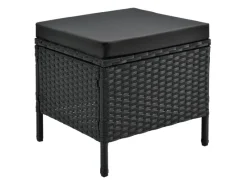 Juskys Polyrattan Gartenmöbel Lounge Manacor Schwarz mit Bezügen in Dunkelgrau