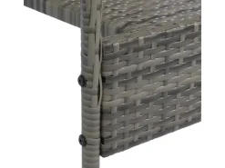 Juskys Polyrattan Gartenstühle Yoro 4er Set Stapelbar mit Armlehnen Grau Meliert