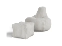 Juskys Sitzsäcke|Hocker^Sitzsack Chillex mit Hocker L in Stoff Cord