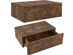 Juskys Schweberegale^Wandregal Nachttisch 46x30x15 cm mit Schublade
