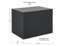 Juskys Wandschrank Nachttisch 40x29x30 cm mit 2 Schubladen
