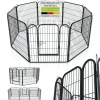 Juskys Welpenauslauf Plus aus Metall mit Doppelt Verriegelbarer Tür 8 Teilig