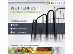 Juskys Welpenauslauf Plus aus Metall mit Doppelt Verriegelbarer Tür 8 Teilig