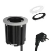 kalb Einbausteckdose 230VAC Tischsteckdose 54mm Rund Für Montage In Und An Möbeln mit EU-Stecker