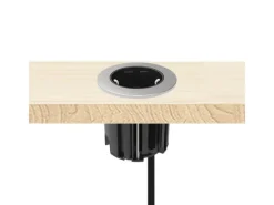 kalb Einbausteckdose 230VAC Tischsteckdose 54mm Rund Für Montage In Und An Möbeln mit EU-Stecker