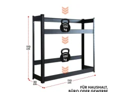 Karat Flaschenkastenständer Osaka Getränkekistenregal für 6 Kästen 110 x 110 x 30 cm