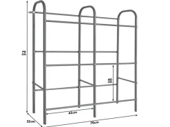 Karat Kellerregale|Flaschenregale^Flaschenkastenständer Rocket - Regal mit Wandbefestigung - Grau - Für 6 Kästen - 96 x 32,5 x 115,5 cm