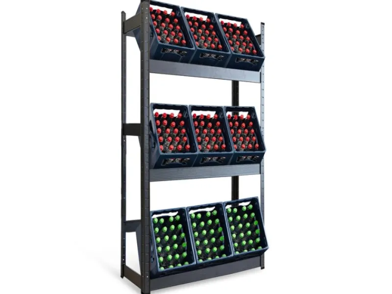 Karat Metallregale|Flaschenregale^Flaschenkastenständer Osaka Getränkekistenregal für 9 Kästen 200 x 100 x 30 cm