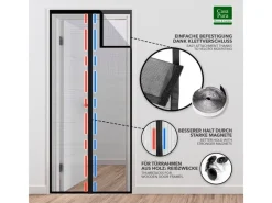 Karat Fliegengitter Johnny Gestreift Klebemontage Klettverschluss 90 x 210 cm