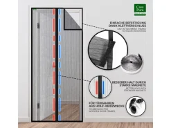 Karat Fliegengitter Sam Gestreift Klebemontage Klettverschluss 100 x 210 cm