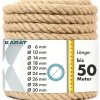 Karat Vasen^Juteseil Ø 6 mm Kletterseil Extra Stark Universell Einsetzbar Länge 25 Meter