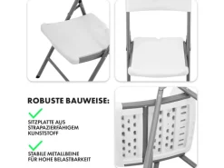 Karat Stühle^Klappstuhl Okinawa Gartenstuhl für Garten Terrasse Balkon Robust 2er-Set