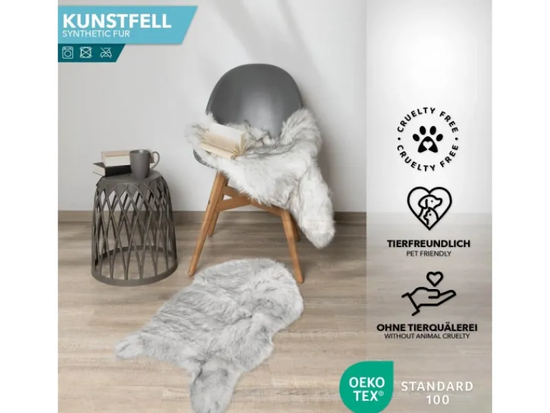 Karat Kunstfell Nelly Flauschiges Dekofell Individuell Einsetzbar Black Tip