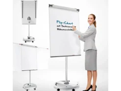 Karat Mobiles Flipchart Shark Premium mit Rollenfuß und 2 Papierhaltern 73 x 104 cm