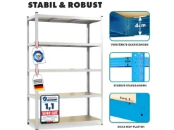 Karat Schwerlastregal|Metallregale^Schwerlastregal Lakota 2er Set Traglast bis 875 kg 150 x 75 x 30 cm