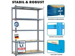 Karat Kellerregale|Metallregale^Schwerlastregal Lakota 2er Set Traglast bis 875 kg 200 x 120 x 60 cm