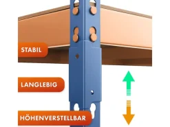 Karat Metallregale^Schwerlastregal Rhino bis 1050 kg Pulverbeschichtet 180 x 90 x 60 cm