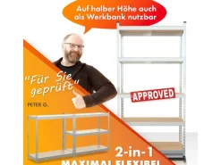 Karat Schwerlastregal Rhino bis 1050 kg Pulverbeschichtet 180 x 90 x 45 cm