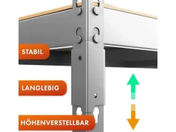 Karat Schwerlastregal Rhino bis 1050 kg Pulverbeschichtet 180 x 90 x 45 cm
