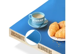 Karat Tischdecken^Tischfolie Empire mit Abgeschrägter Kante Blau 80 x 225 cm