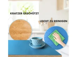Karat Tischdecken^Tischfolie Empire mit Abgeschrägter Kante Blau Rund 80 cm