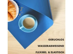 Karat Tischdecken^Tischfolie Empire mit Abgeschrägter Kante Blau 80 x 105 cm