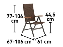 Sessel^Klappsessel Davenport II Braun mit verstellbarer Rückenlehne FSC®