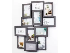 Kobolo Bilderrahmen Collage BIG GREY Holz Grau Antik 12 Bilder 54x61 cm