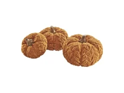 Kobolo Dekokürbis Kürbis aus Textil Set aus 3 Größen Orange