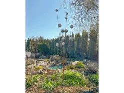 Dekorative Figuren^Kobolo Dekostecker Gartenstecker BOULES H209 cm mit 12 Edelstahlkugeln Rostoptik