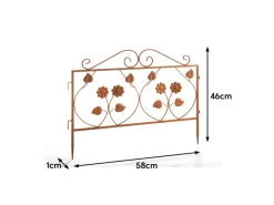 Dekorative Figuren^Kobolo Gartenstecker LEAVES 2 Stück Zaun Zaunfeld Rostoptik