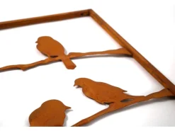 Kobolo Gartenstecker VÖGEL Rankhilfe Metall Naturrost 39x1x139 cm