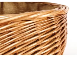 Aufbewahrung^Kobolo Kaminholzkorb Holzkorb für Kaminholz aus Weide mit Jutefutter