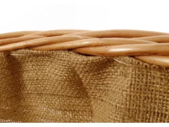 Aufbewahrung^Kobolo Kaminholzkorb Holzkorb für Kaminholz aus Weide mit Jutefutter