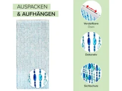 Kobolo Türvorhang OCEAN Kunststoff Blau 72 Stränge 90x200 cm