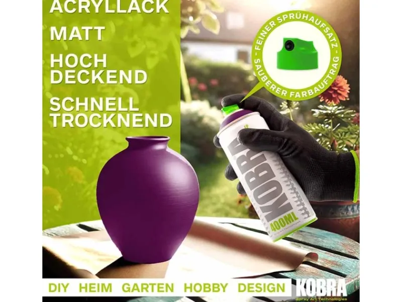 Sprühlacke|Buntlacke^Kobra LP Buntlack Spray 400ml Vampir Matt