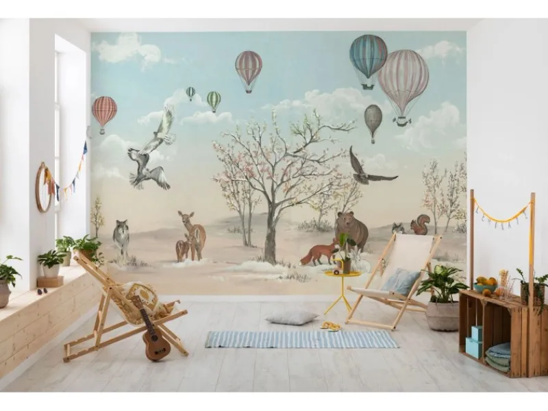 Komar Fototapete Heißluftballons Blau und Beige 4,50 x 2,80 m 612807