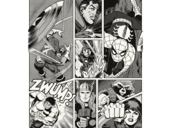 Komar Fototapeten^Vinyl-Fototapete Marvel Classic Comic 212 cm x 250 cm Schwarz - Weiß