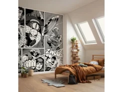 Komar Fototapeten^Vinyl-Fototapete Marvel Classic Comic 212 cm x 250 cm Schwarz - Weiß