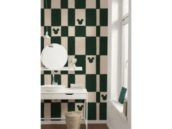 Komar Fototapeten^Vlies Fototapete Disney Mickey Mouse Green Chess Rosa-Grün