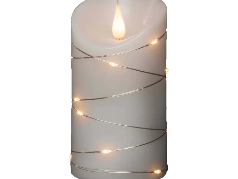 Konstsmide LED Echtwachskerze 3D Flamme Timer 13 LED Tropfen