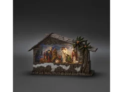 Konstsmide Laternen^LED Wasserlaterne, "Krippe" 5h Timer 3 Dioden Innen Batteriebetrieben