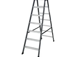 Krause Klapptritte^Doppelleiter SePro D 2 x 7 Stufen 150 cm x 53 cm x 136 cm Eloxiert