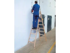 Krause Stabilo Sprossen-Doppel-Leiter Holz 2 x 8 Sprossen