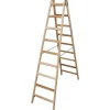 Krause Leitern|Klapptritte^Stabilo Sprossen-Doppel-Leiter Holz 2 x 9 Sprossen