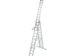 Krause Leitern^Stabilo Sprossen-Vielzweck-Leiter 3 x 12 Sprossen mit Wandlaufrollen